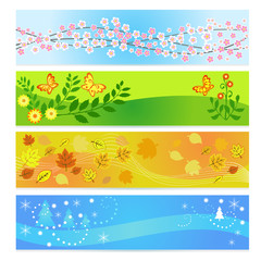 Fototapeta na wymiar Seasons background banners