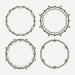 Set of 4 round vector frames