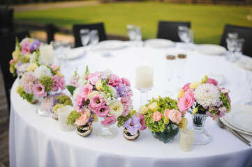 wedding decor at restaurant with all beauty and flowers