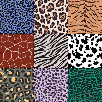 repeated wild animal skins fabric print background