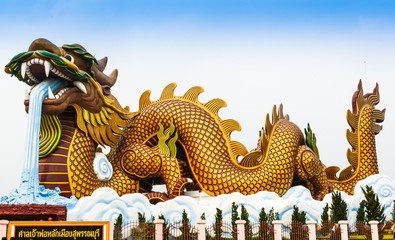 Fototapeta na wymiar Dragon big, March 2015 in the Suphan Buri at Thailand