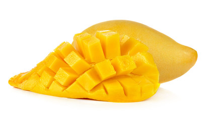 Ripe mango isolated on white background