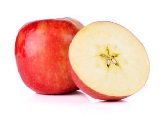 Red ripe apple isolated on white background