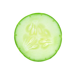 cucumber slice isolated on white background