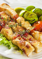 Grilled chicken skewers
