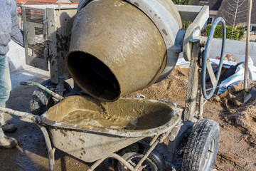 bétonnière sur le chantier