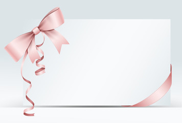 Valentine Greeting Card with Ribbon Bow