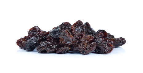 Dried raisins isolated on a white background