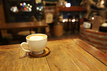coffee on wood background