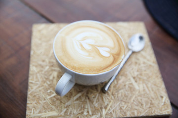 coffee on wood background