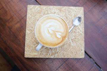 coffee on wood background