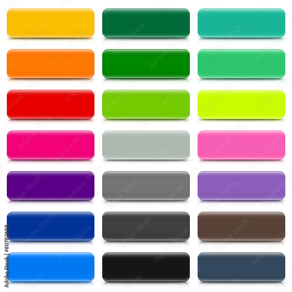 Wall mural set of 21 long rectangular buttons