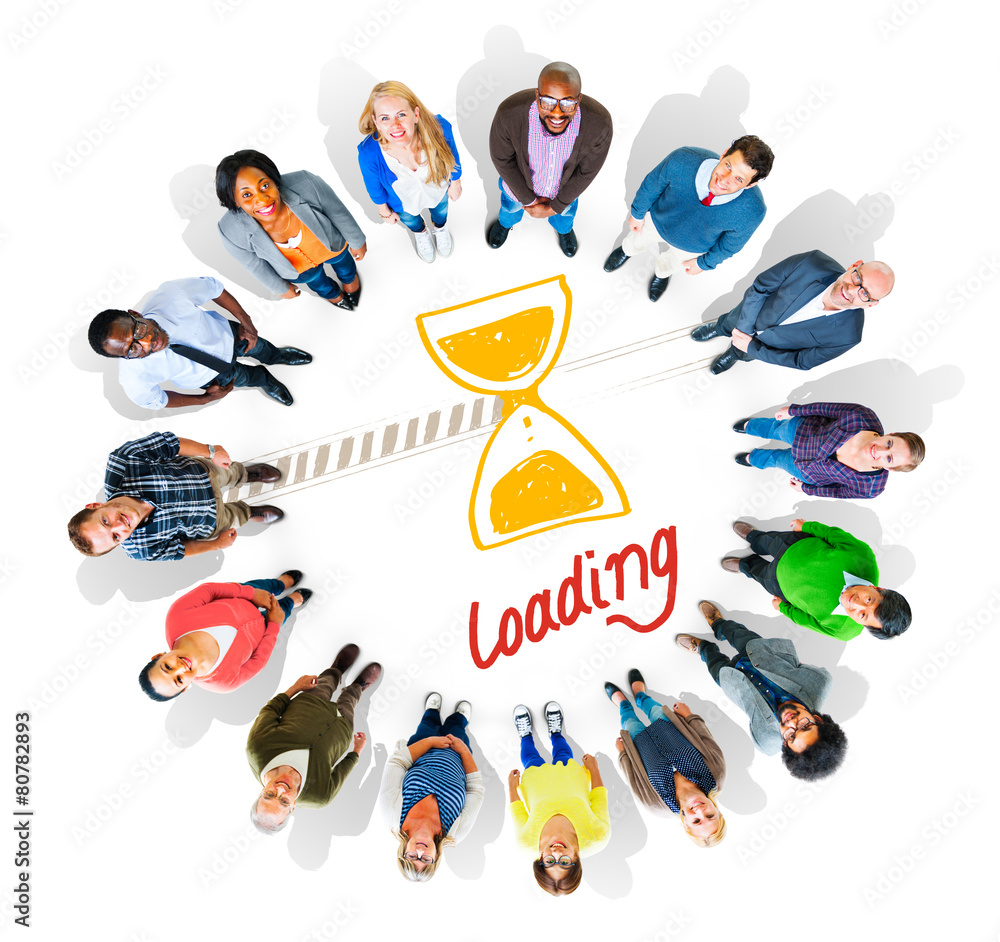 Poster loading data information transfer digital internet concept