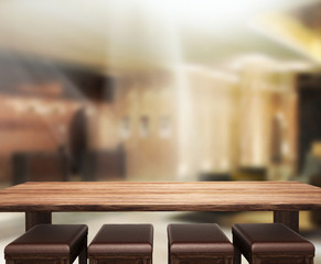 Table Top And Blur Office Background