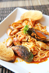 Spaghetti Vongole with clams
