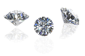 Diamonds on white background