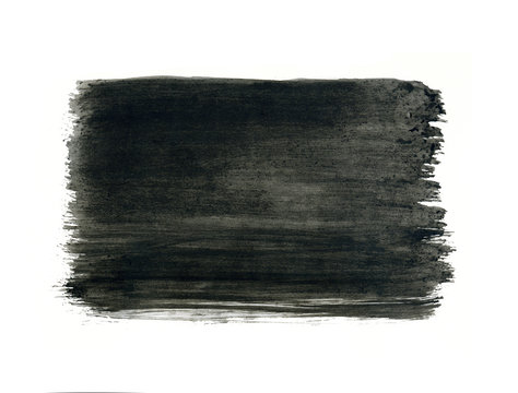 Grey grunge watercolor frame, black drop on white background.