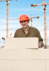 Brick wall construction for house building