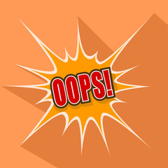 Cartoon Oops. Vector illustration.