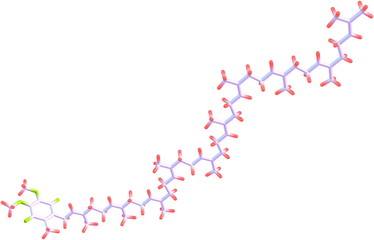 Ubiquinone molecule isolated on white