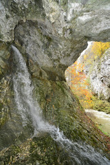 underground water gushing out of mountain wall at Ramet gorges