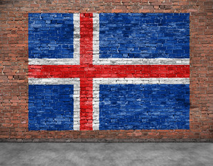 Flag of Iceland and foreground