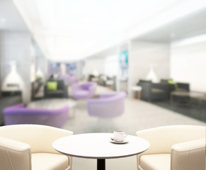Table Top And Blur Office Background