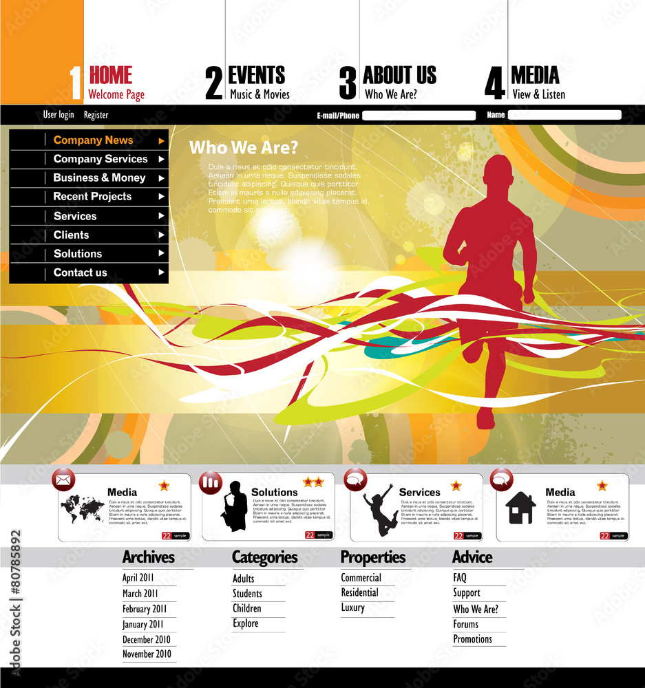 Canvas Prints website template. easy editable vector