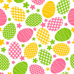Seamless pattern with color Easter eggs