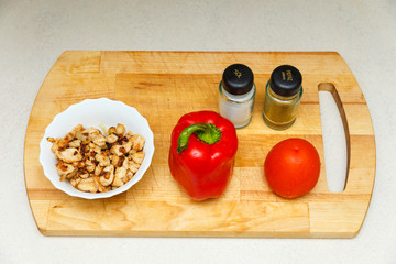 Ingredients for making pizza
