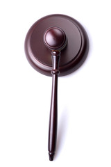 judge hammer on isolated background