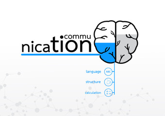 brain left concept. communication  abstract infographic