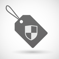 Shopping label icon with a shield