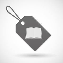 Shopping label icon with a book