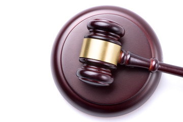 judge hammer on isolated background