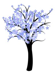 Blue flowers tree