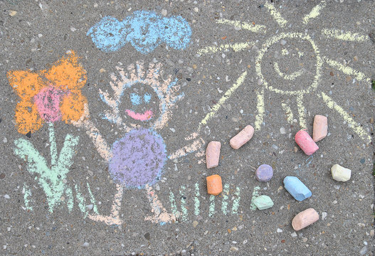Sidewalk Chalk Images – Browse 1,078 Stock Photos, Vectors, and Video