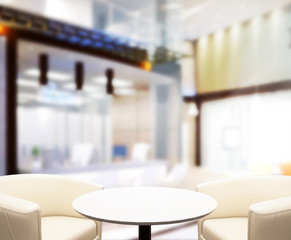 Table Top And Blur Office of Background