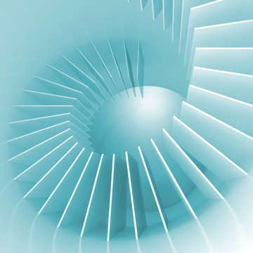 Fototapeta Abstrakcjonistyczna błękitna i biała spirali struktury perspektywa