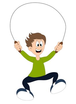 A Boy Playing With The Skipping Rope