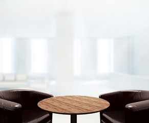 Table Top And Blur Office Background