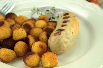 boudin blanc et pommes de terre