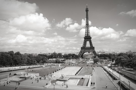 Fototapeta Trocadero, Paris. Black and white.