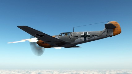 Messerschmitt Bf 109 Airplane in dogfight