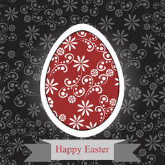Easter egg with floral pattern