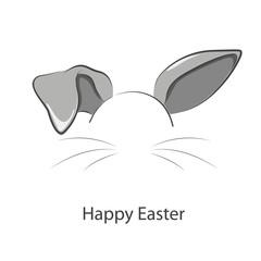 Illustration of long rabbit ears. Vector