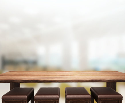 Table Top And Blur Office Background