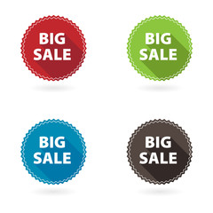Set of 4 flat star buttons. Big sale.