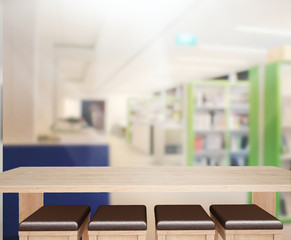 Table Top And Blur Office Background