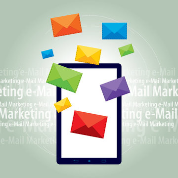 Sending or receiving e-mail marketing in tablet or smartphone